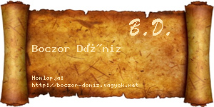 Boczor Döniz névjegykártya